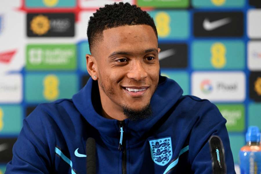 Ezri Konsa speaks to the media during England's press conference ahead of their match against Malta