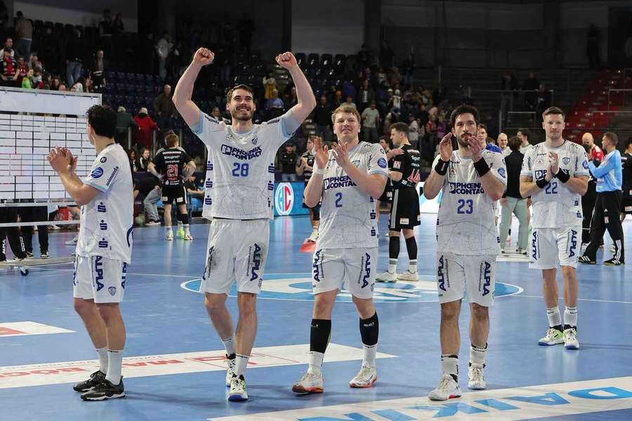 Samuel Zehnder beim Erfolg gegen Erlangen. Samuel Zehnder beim Erfolg gegen Erlangen.