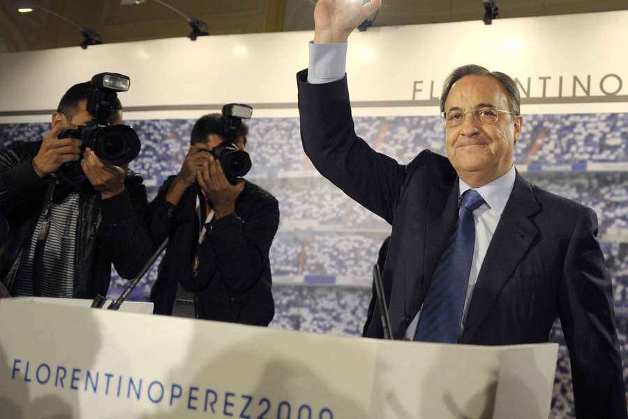 Florentino Pérez, tras ganar las elecciones de 2009 Florentino Pérez, tras ganar las elecciones de 2009