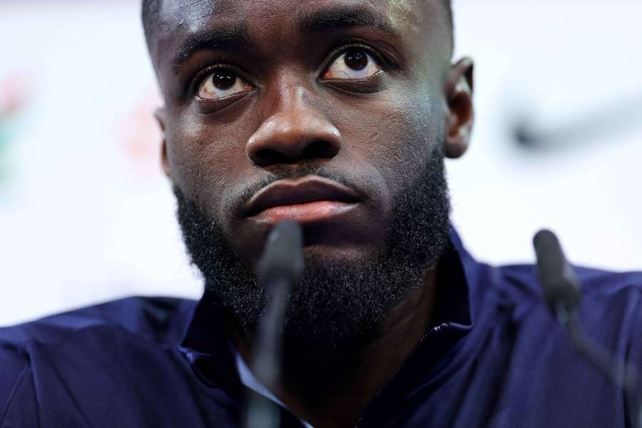 Dayot Upamecano during the press conference