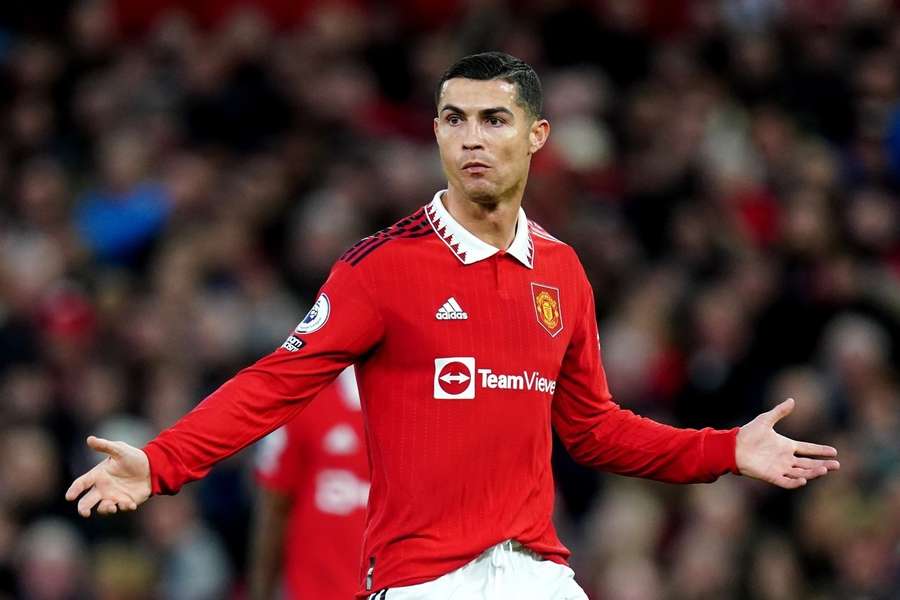 Ronaldo, durante un partido con el United.