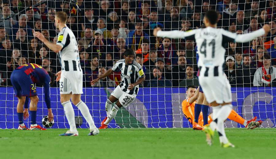 Anthony Elanga wheels away after scoring