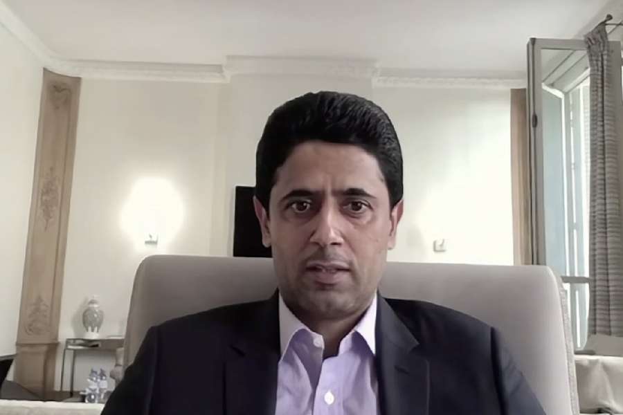 Al-Khelaifi, durante su videoconferencia en el Marca Sports Weekend