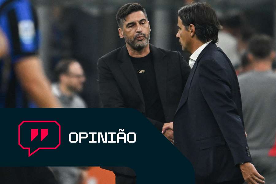 Paulo Fonseca com Simone Inzaghi no final do dérbi