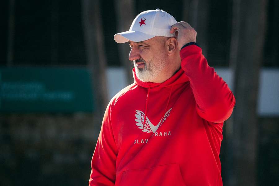 Trenér Slavie Jindřich Trpišovský na soustředění v Marbelle.