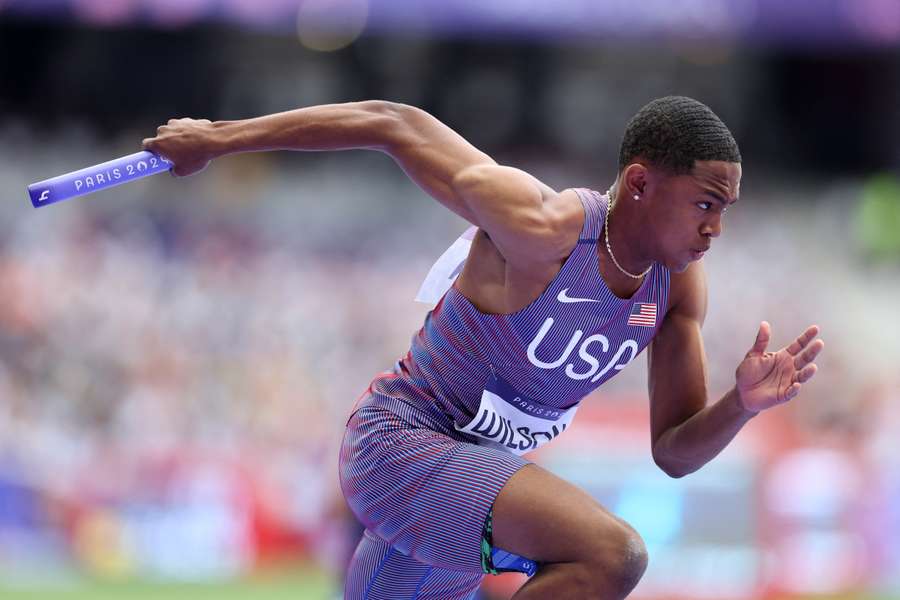 Quincy Wilson, en su posta del relevo 4x400