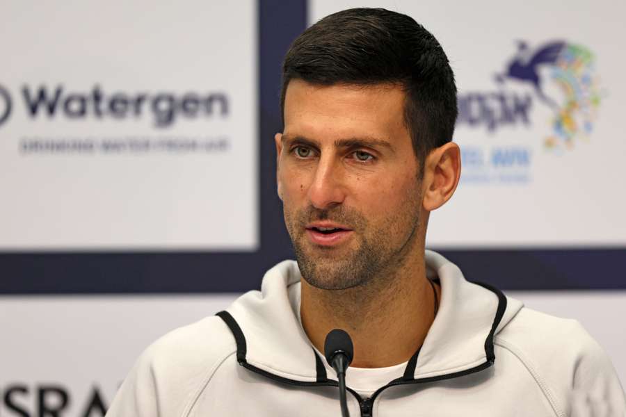 Djokovic speaks to the press ahead of an ATP 250 event this week