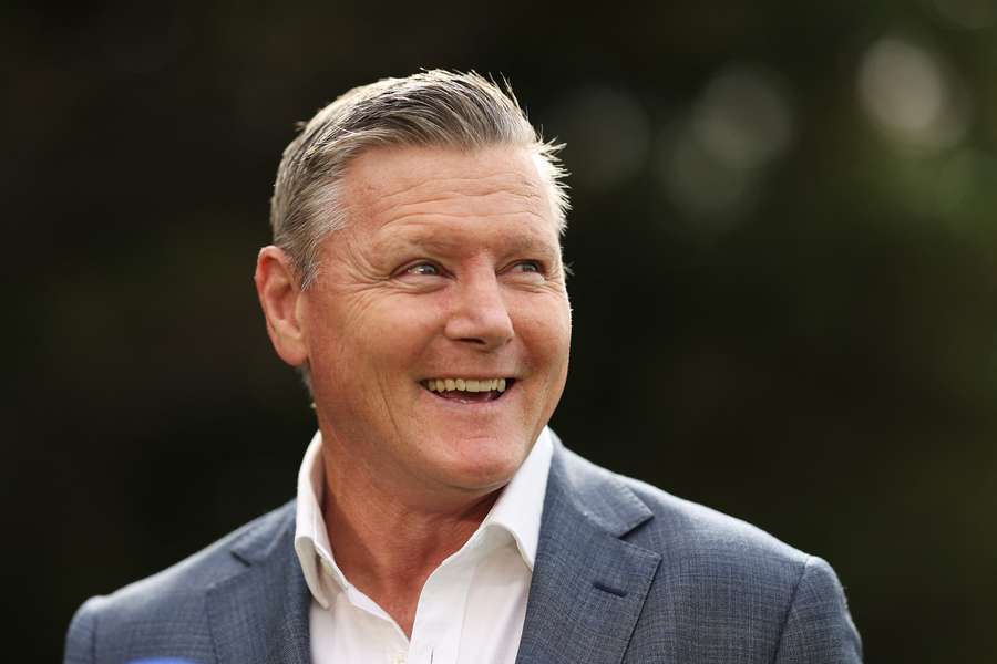 Matt Burke speaks at a Rugby Australia media opportunity in Sydney on Thursday morning. 