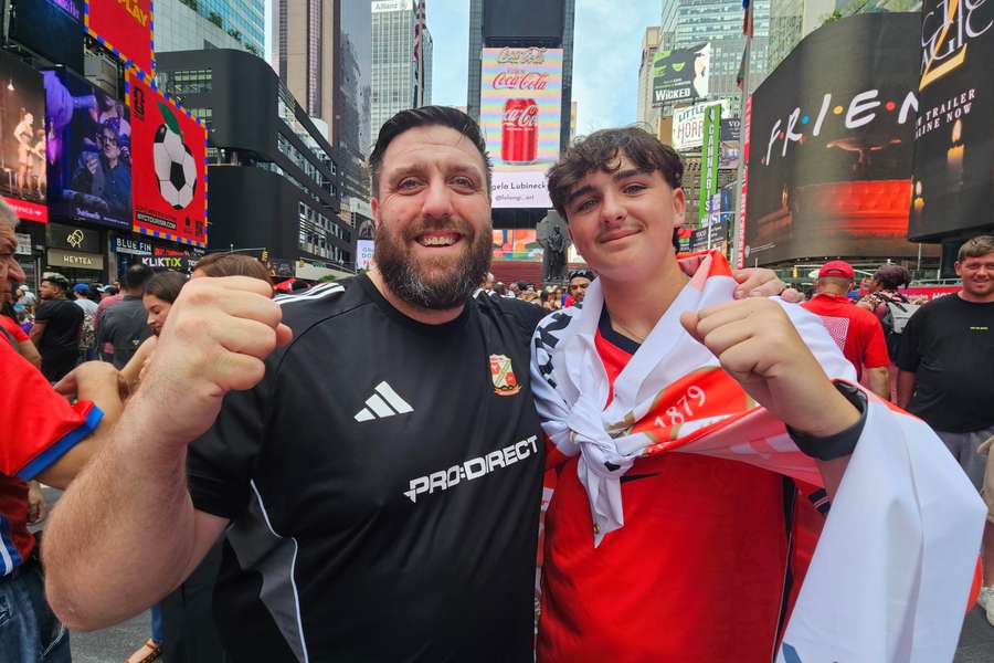 England fans Andrew and Tyler