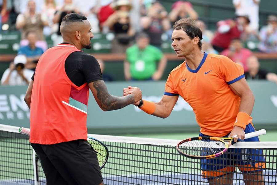 Rafael Nadal (R) says 'of course' Nick Kyrgios (L) can win a Grand Slam 