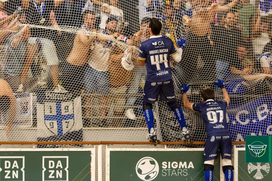 A festa dos jogadores do Óquei de Barcelos