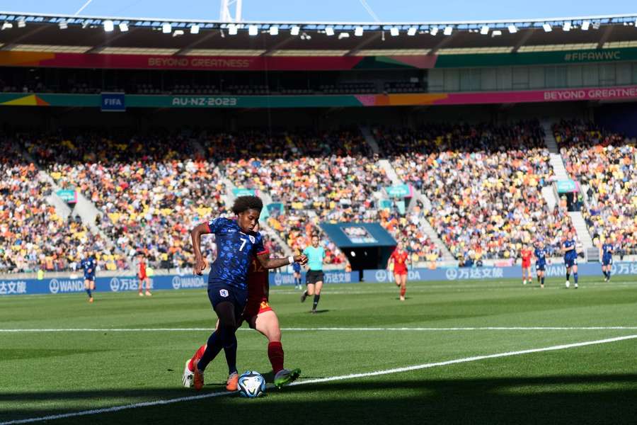 Lineth Beerensteyn in actie tijdens het afgelopen WK