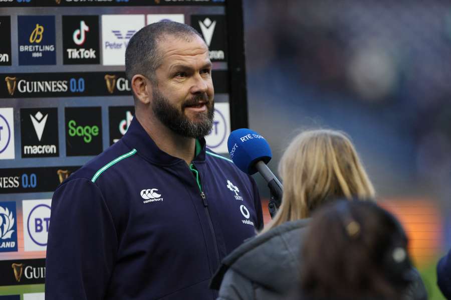 Andy Farrell being interviewed at Murrayfield