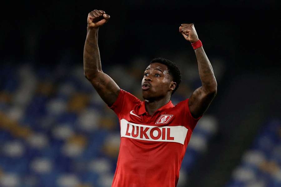 Quincy Promes playing for Spartak Moscow in 2021