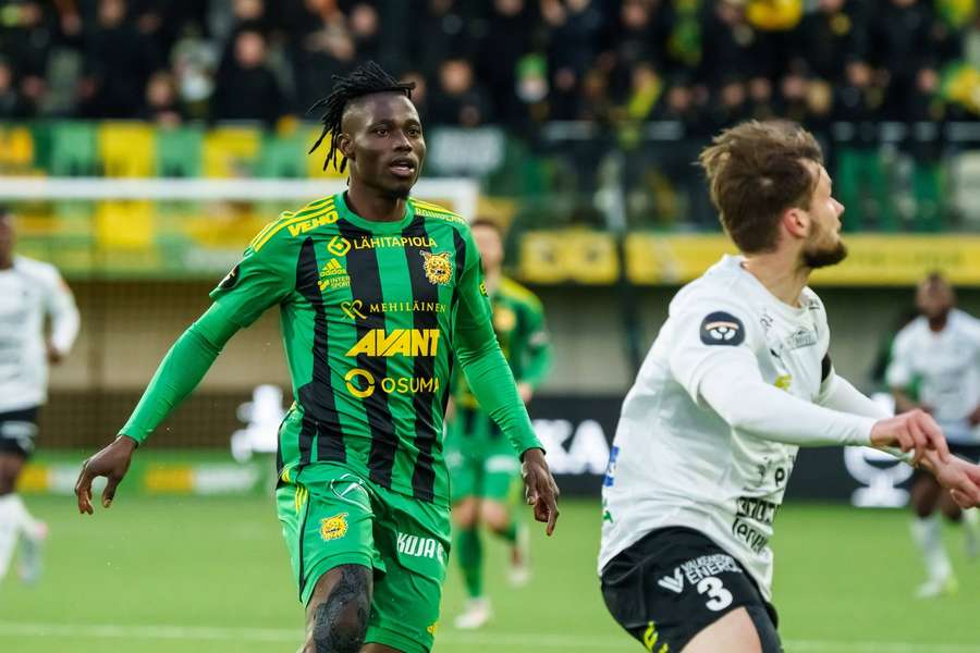 Adeleke Akinyemi (pictured vs Haka) scored Ilves' third against KuPS