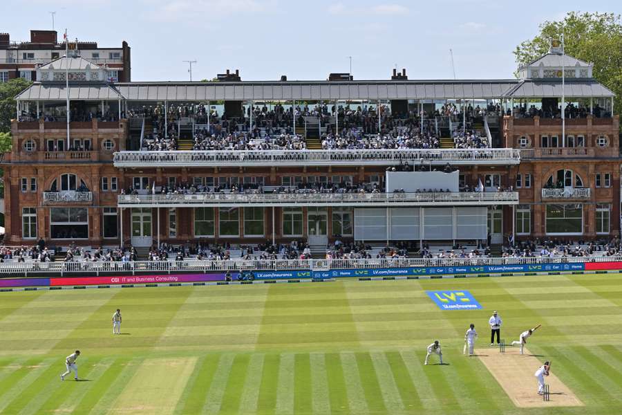 Ireland's Fionn Hand bowls to England's Ollie Pope during play on day two at Lord's