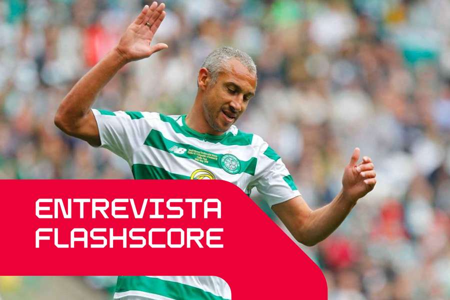 Henrik Larsson, en acción durante el partido homenaje a Scott Brown 