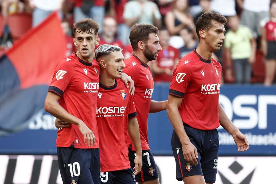 Osasuna celebra un gol ante el Celta 