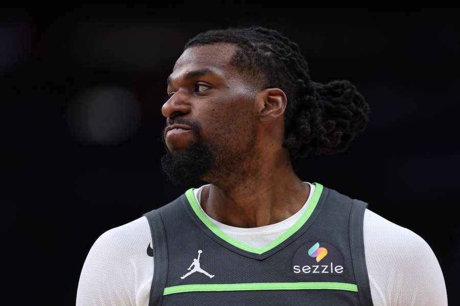 Naz Reid reacting on the court after a blown whistle