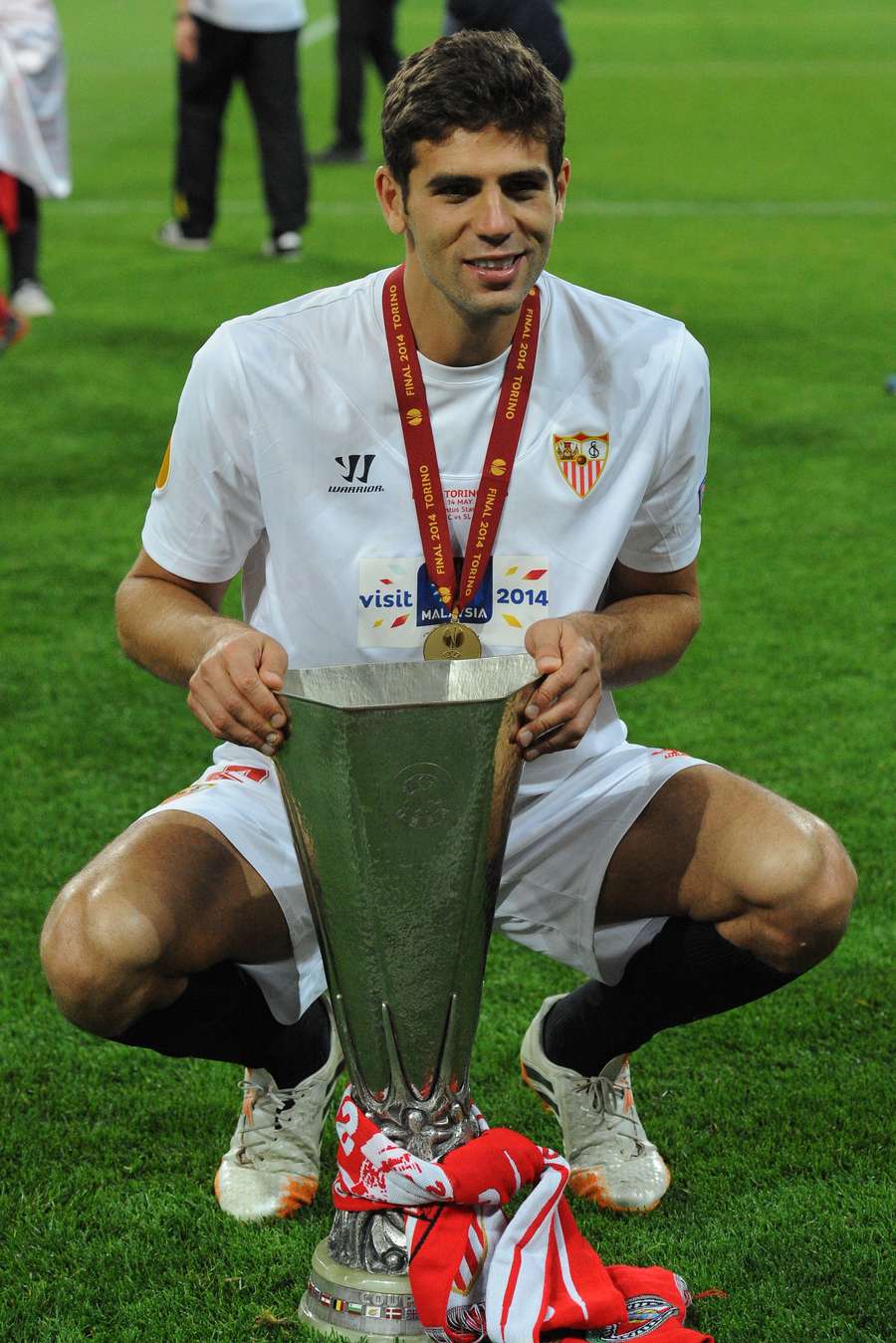 Federico Fazio, con la Europa League ganada en 2014 con el Sevilla Federico Fazio, con la Europa League ganada en 2014 con el Sevilla