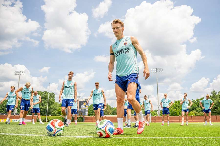 Martin Ødegaard took part in a training session on Sunday Martin Ødegaard took part in a training session on Sunday