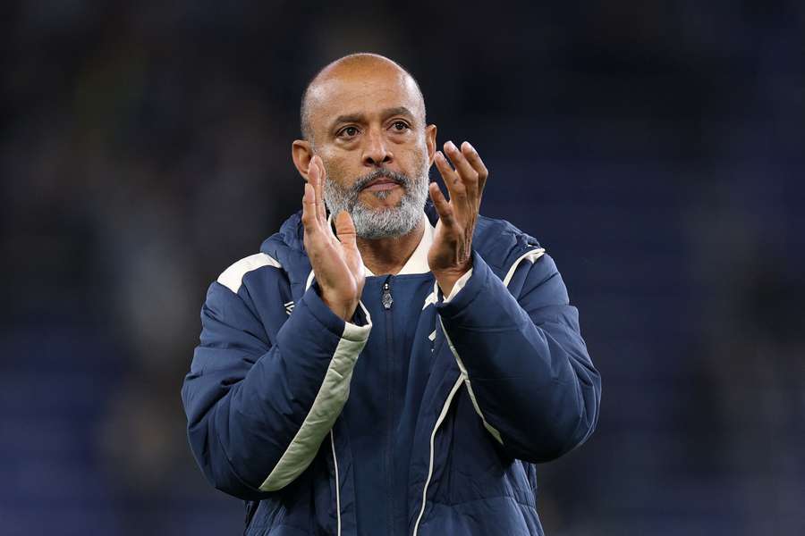 Nuno Espirito Santo applauds the West Ham fans after his first match as the club's boss.