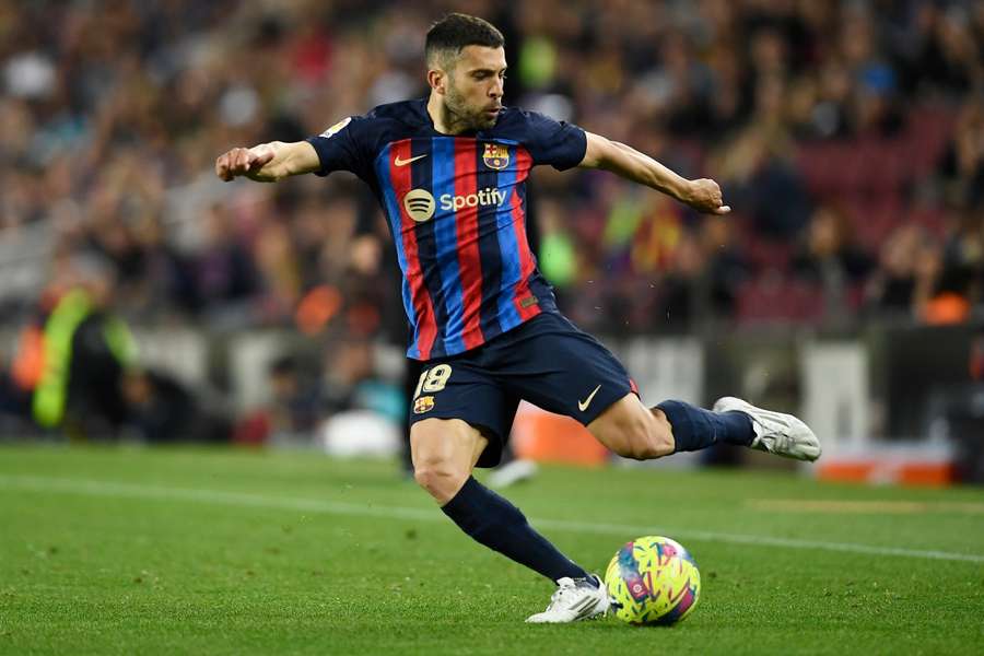 Jordi Alba in de wedstrijd tussen Barça en Girona