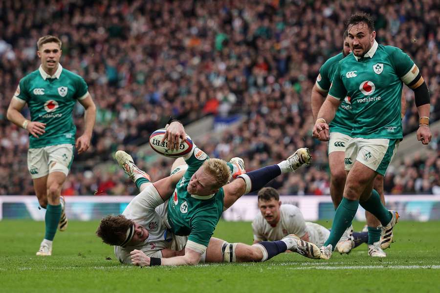 Ireland's Jamie Osborne scored a try in each of his last four internationals. Ireland's Jamie Osborne scored a try in each of his last four internationals.