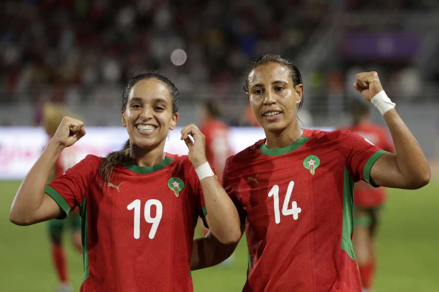 Sakina Ouzraoui (left) scored a superb opener for Morocco