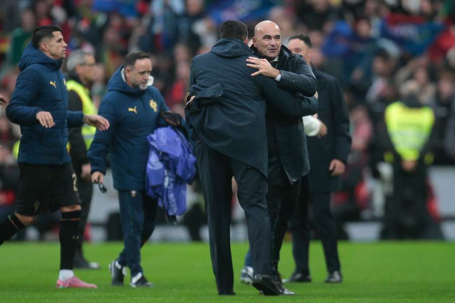 Roberto Martínez celebra o apuramento Roberto Martínez celebra o apuramento
