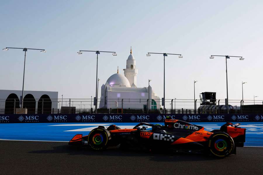 McLaren's Lando Norris during practice in Saudi Arabia