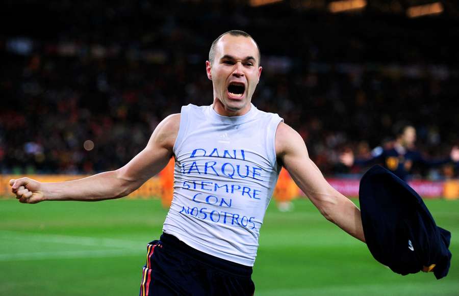 Iniesta celebra el gol que dio a España el Mundial de 2010 Iniesta celebra el gol que dio a España el Mundial de 2010