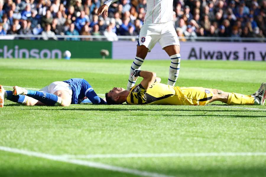 Branthwaite and Martinez collided heads