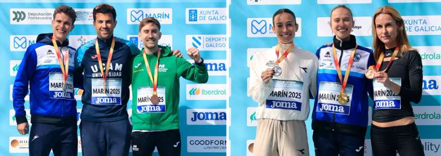 Podios masculino y femenino de categoría absoluta.