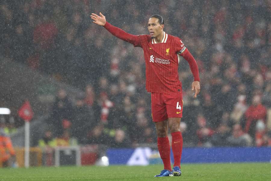 Van Dijk in action for Liverpool on Sunday