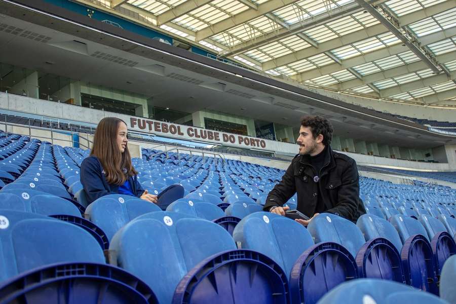 A jogadora Inês Valente à conversa com o jornalista do Flashscore