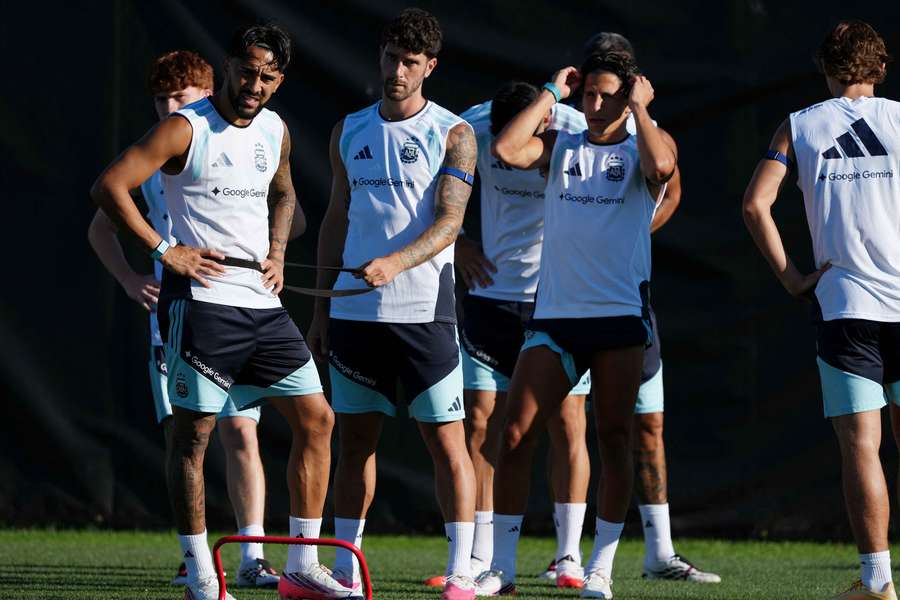 L'allenamento dell'Argentina