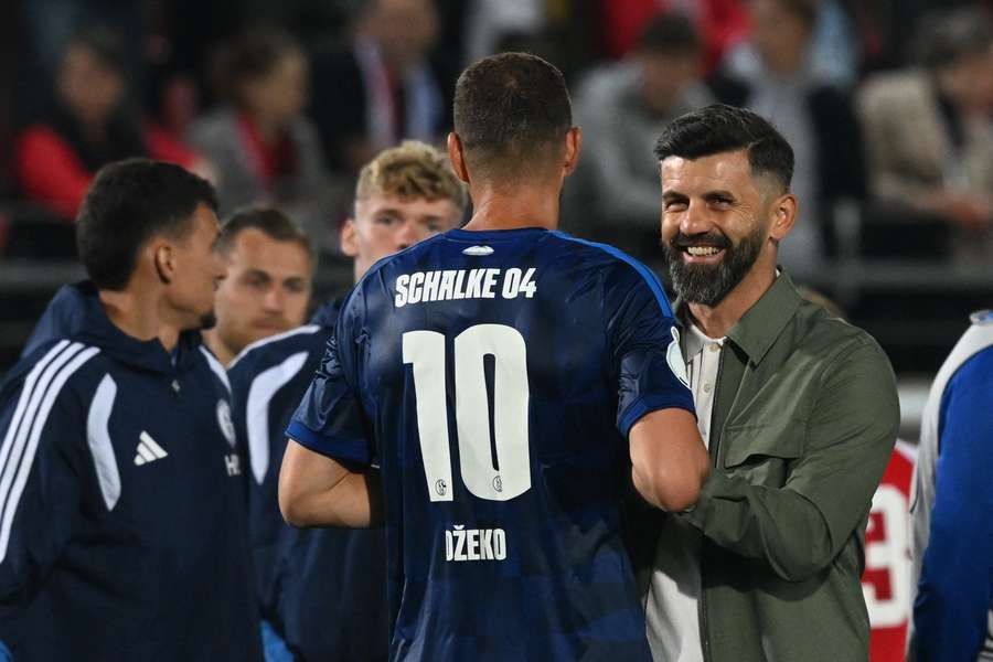 Dzeko und Muslic nach dem Weiterkommen im DFB-Pokal Dzeko und Muslic nach dem Weiterkommen im DFB-Pokal