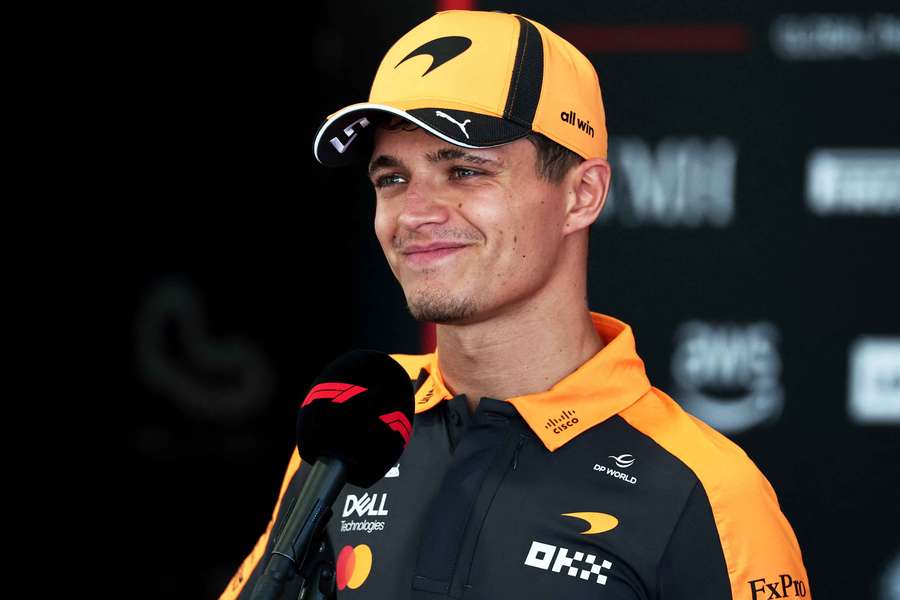 McLaren's Lando Norris speaks to the media ahead of the Australian Grand Prix