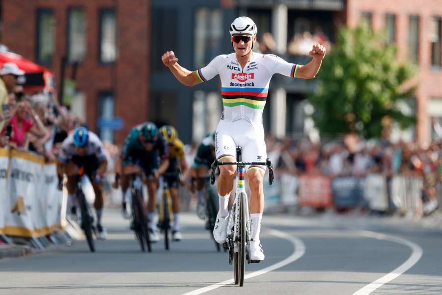 Mathieu van der Poel tijdens de Profwielerronde Etten-Leur afgelopen augustus