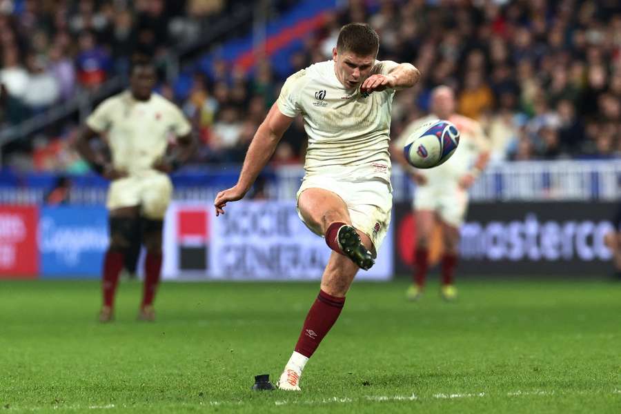 Farrell kicking for England in World Cup third-place match
