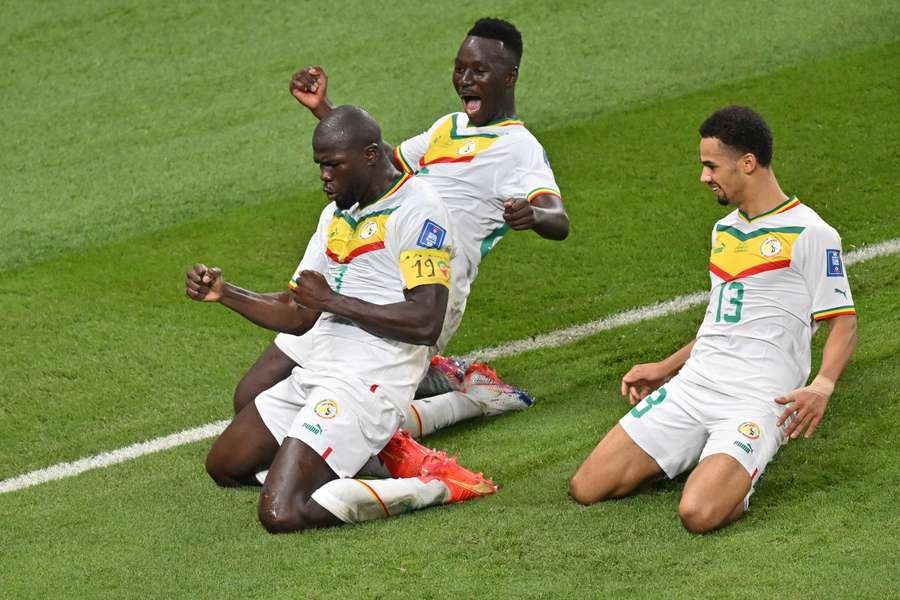 Koulibaly efter sit sejrsmål mod Ecuador.