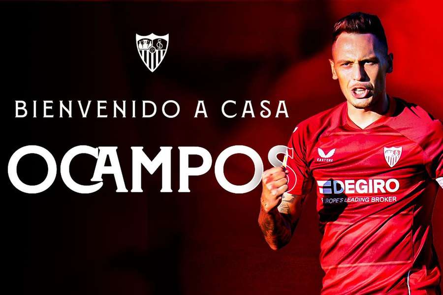 Lucas Ocampos está de regresso ao Sevilha