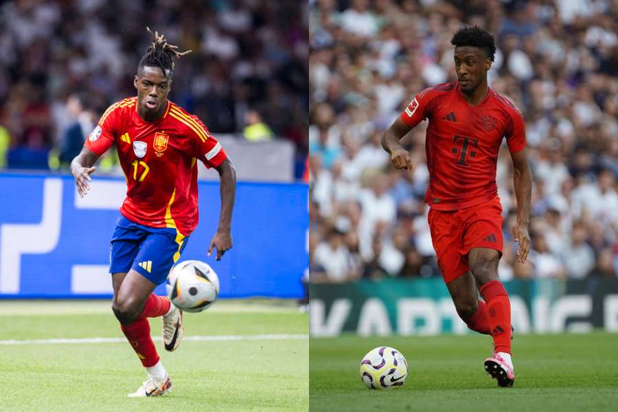 Nico Williams (Athletic Bilbao) en Kingsley Coman (Bayern München)