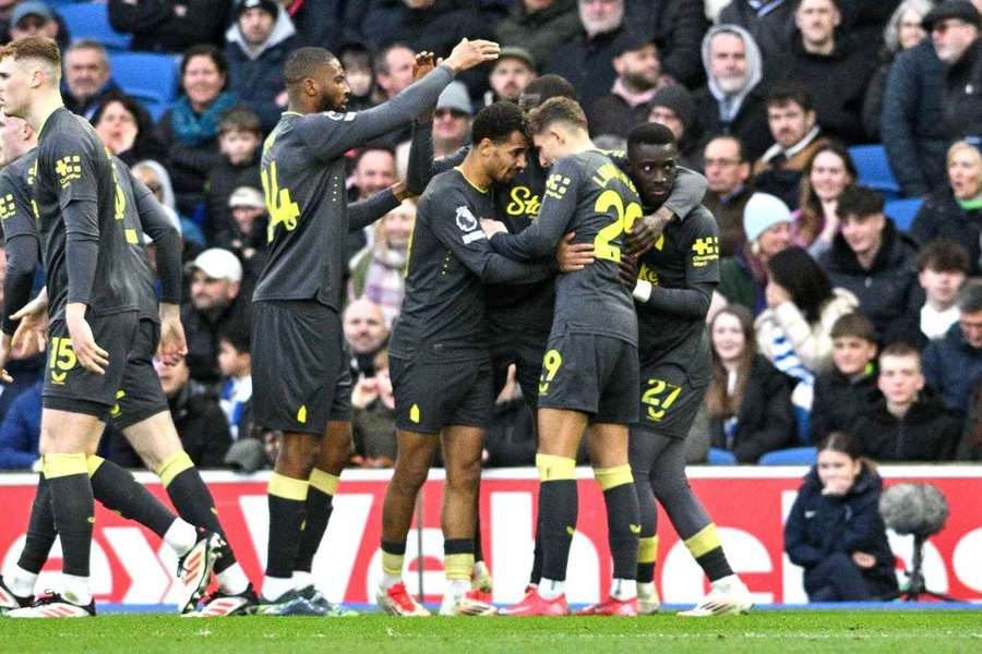 Everton celebrate a huge win