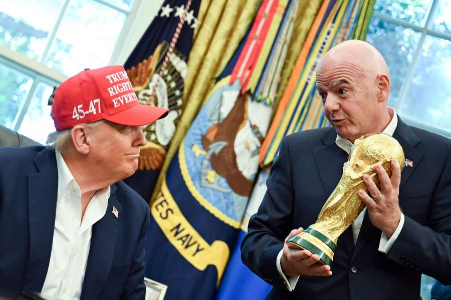 Donald Trump com Giani Infantino, presidente da FIFA