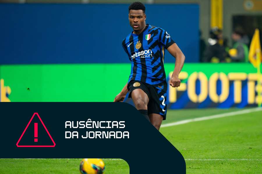 Denzel Dumfries no dérbi de Milão