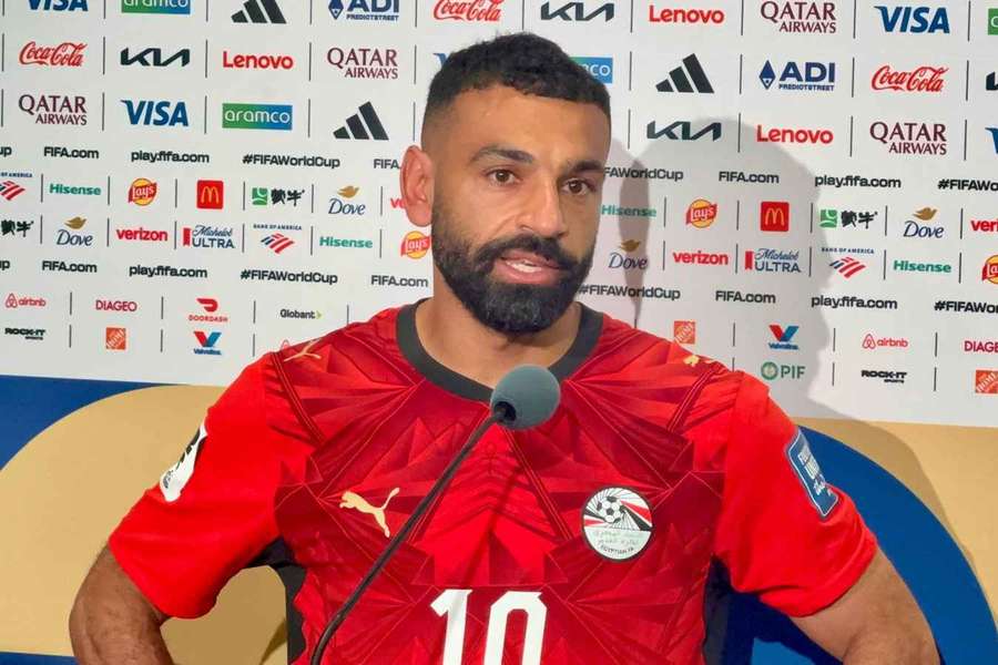 Mohamed Salah na conferência de imprensa Mohamed Salah na conferência de imprensa