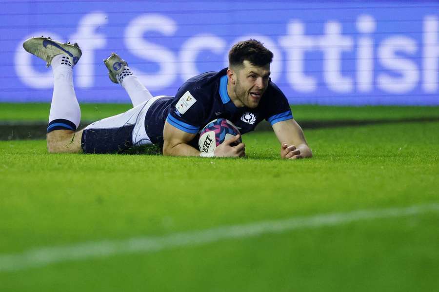 Blair Kinghorn scored a try for Scotland against Wales earlier in the tournament