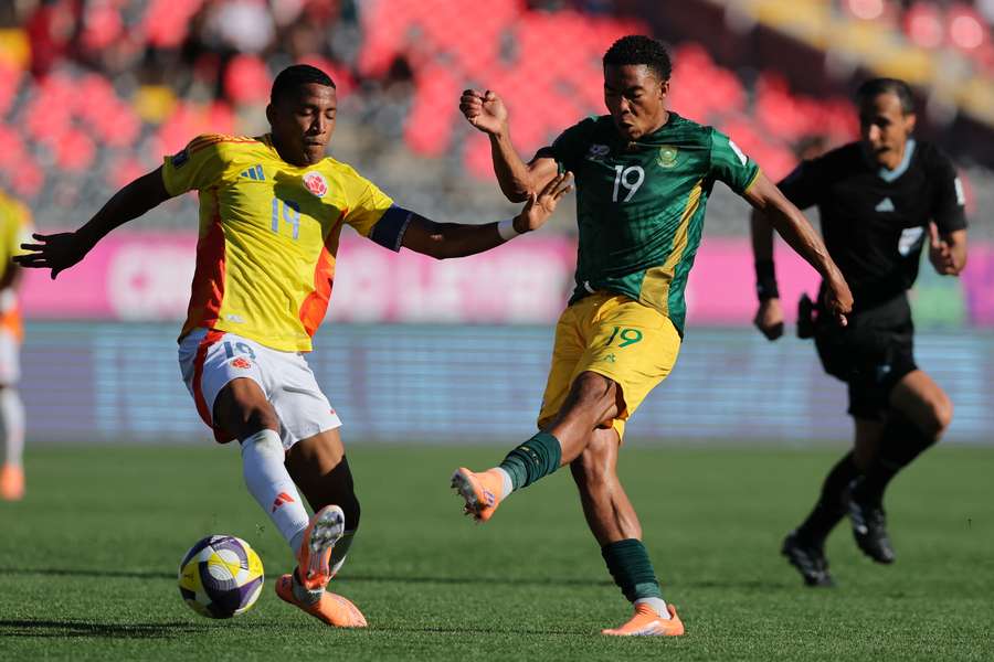 Thato Sibiya (right) in action for South Africa at the 2025 U20 World Cup Thato Sibiya (right) in action for South Africa at the 2025 U20 World Cup